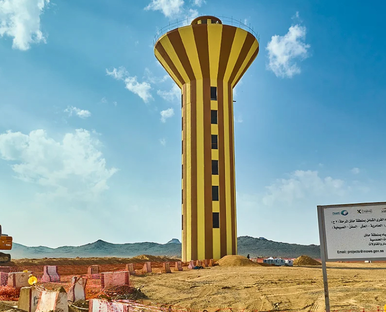 Finished Hail water tank viewed from ground level